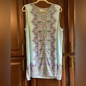 J. Jill Sleeveless Paisley Tunic - Light Blue and Purple